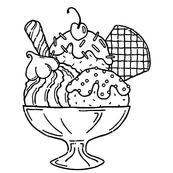 600x600 Ice Cream Coloring Page Ice Cream Sundae Coloring Page Yummy Ice