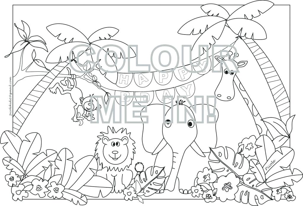 1024x698 Jungle Safari Colouring Pages Printable Coloring Safari Animal