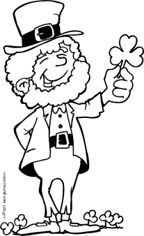 207x338 Printable St Patricks Day Leprechaun Coloring Pages For Kids
