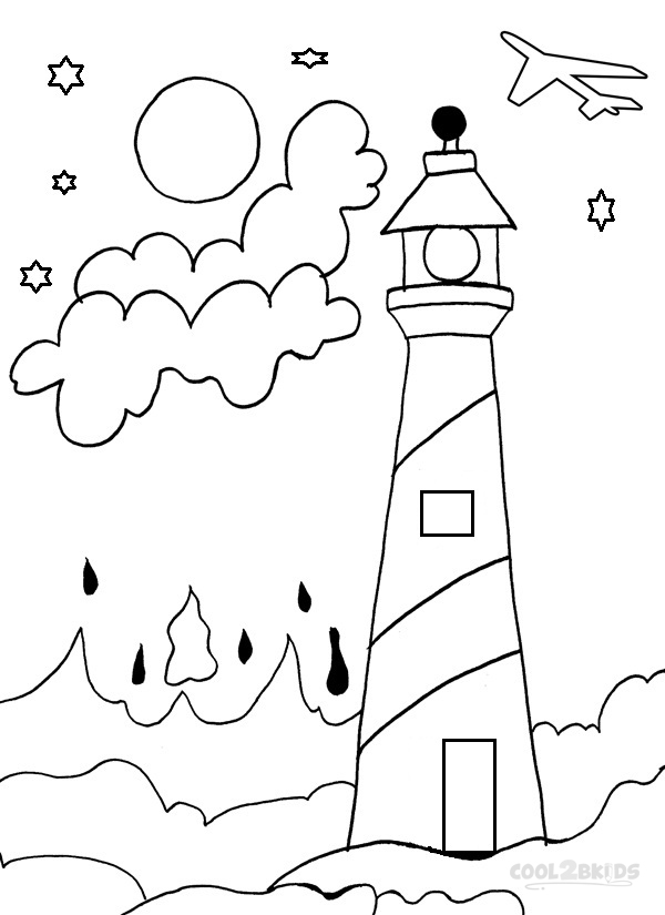 600x825 Printable Lighthouse Coloring Pages For Kids