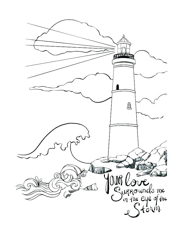736x952 Lighthouse Coloring Sheet