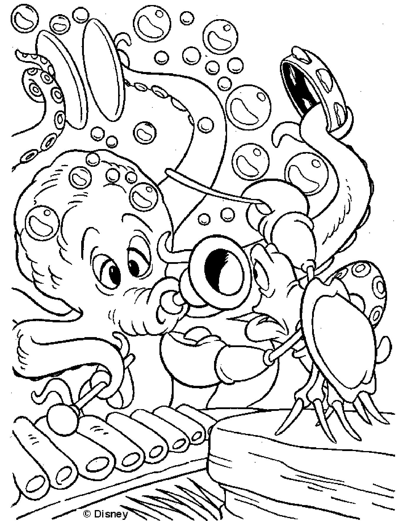 1375x1765 The Little Mermaid Coloring Pages For Kids