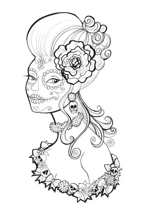 500x750 Free, Printable, Day Of The Dead Coloring Pages