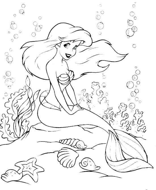 550x670 Mermaid Coloring Pages Free