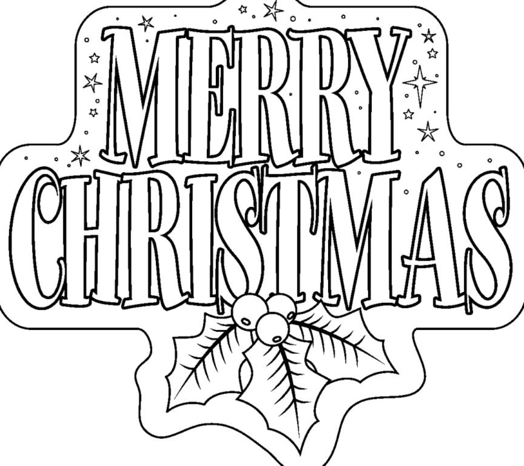 1080x960 Merry Christmas Coloring Pages