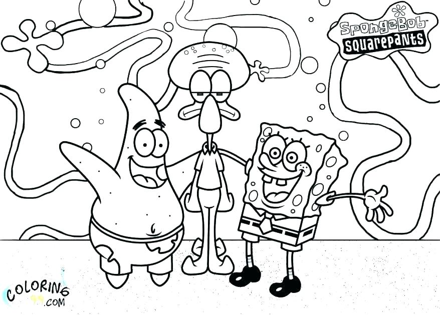 878x629 Spongebob Merry Christmas Coloring Pages Free Printable Page