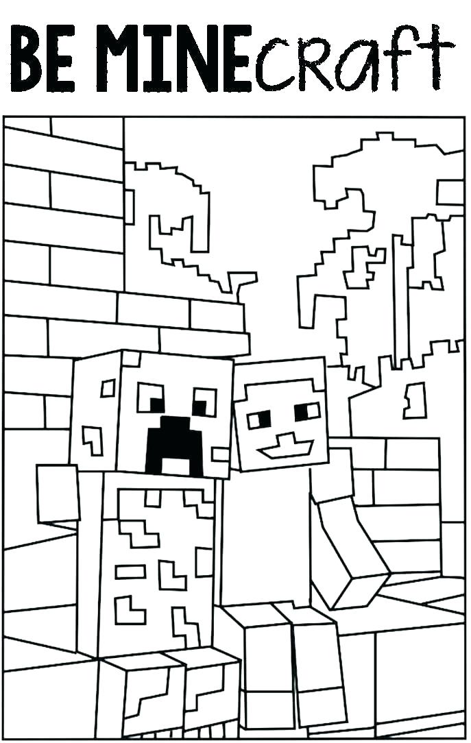 687x1084 Coloring Pages For Minecraft Coloring Pages With Wallpapers Dual