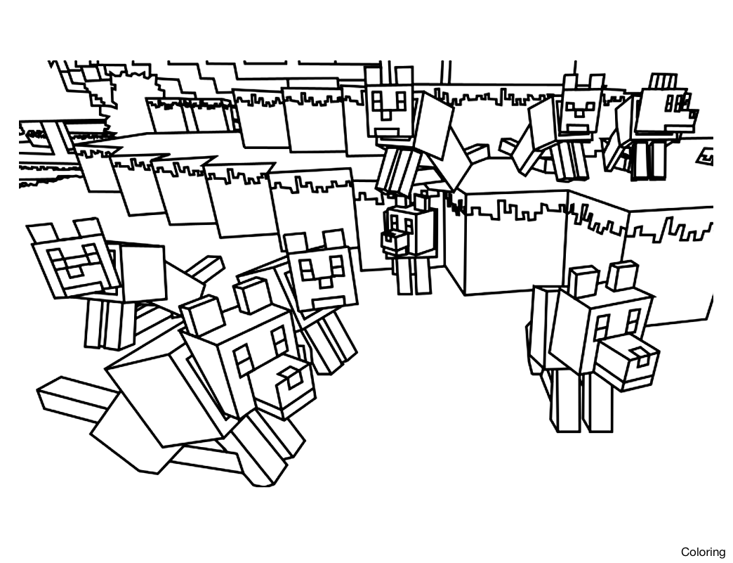 1044x801 Free Minecraft Coloring Pages