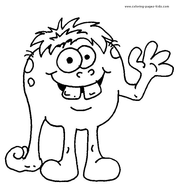 590x658 Monster Coloring Sheets Cute Cartoon Monster Coloring Page Free
