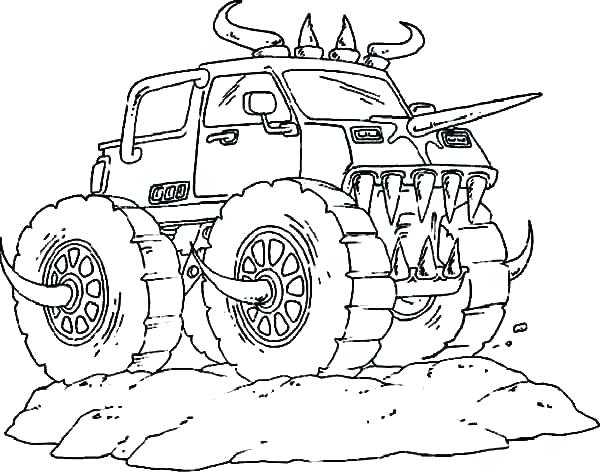 600x473 Monster Truck Printable Coloring Pages Monster Truck Printable