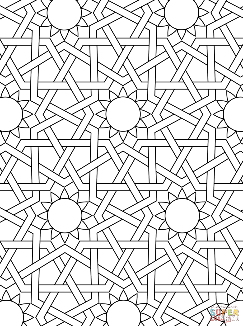 1024x1373 Islamic Ornament Mosaic Coloring Page Free Printable Coloring