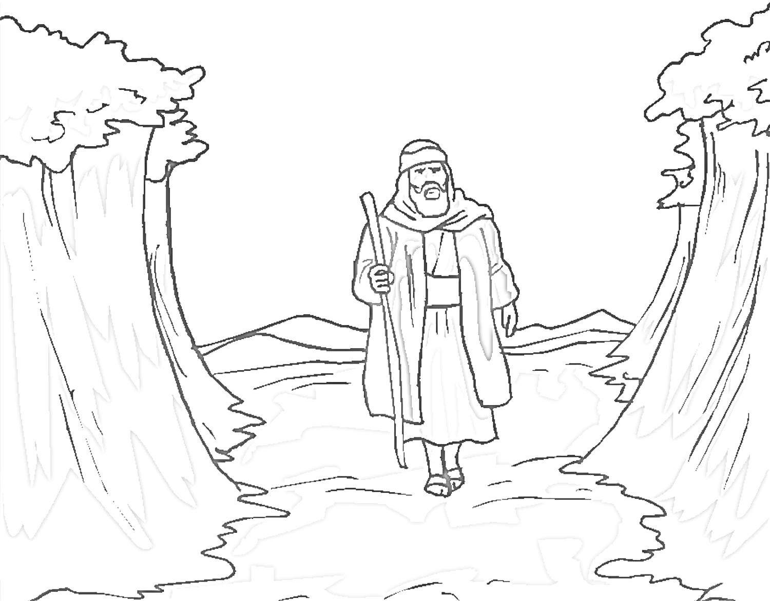 1500x1172 Free Printable Moses Coloring Pages