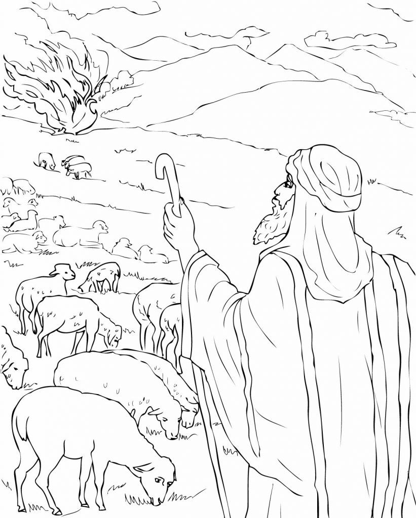 821x1024 Moses Burning Bush Coloring Page Craft Ideas
