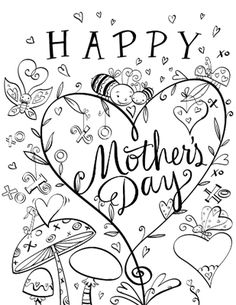 236x305 Free Printable Template For Colouring Mother's Day Card For Adults