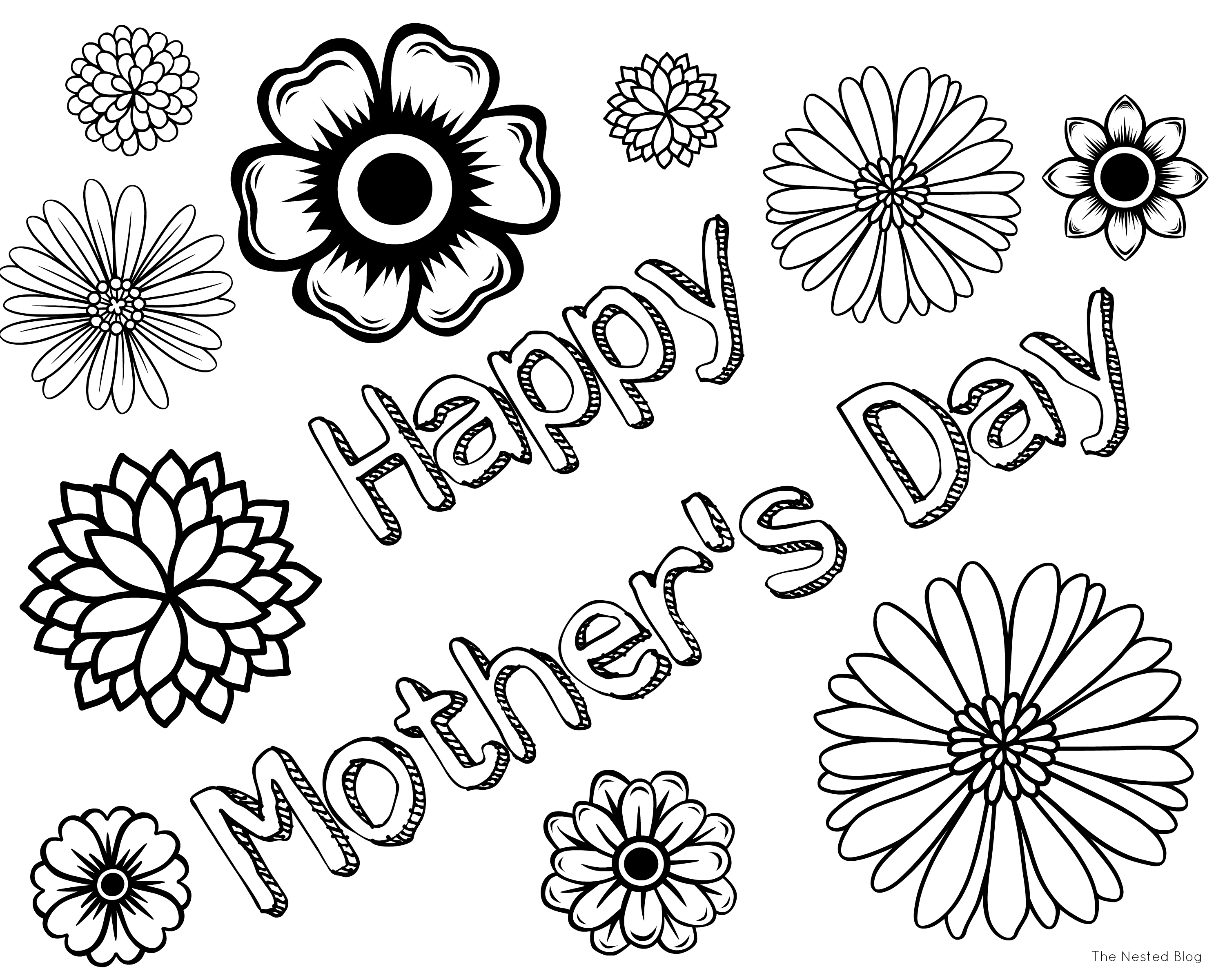 3000x2400 Free Mother's Day Coloring Pages