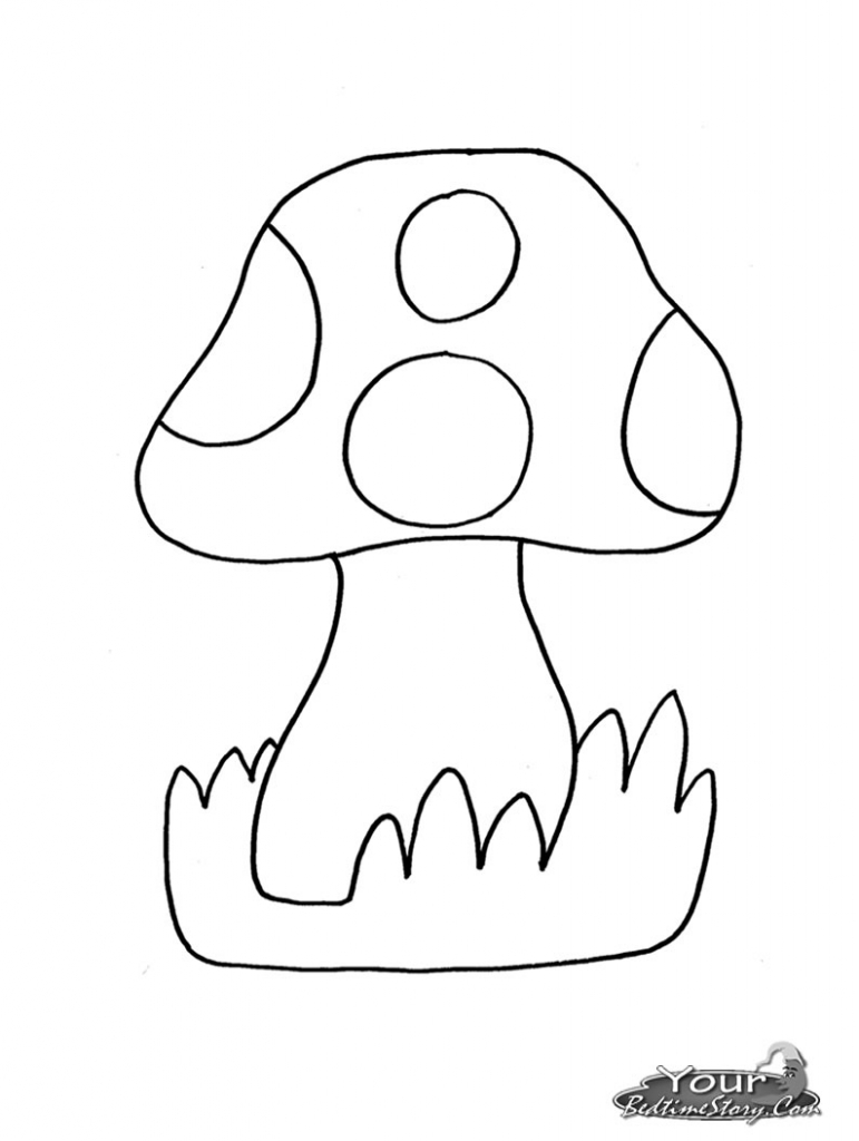 771x1024 Happy Mushroom Coloring Page Mushrooms Pages Free