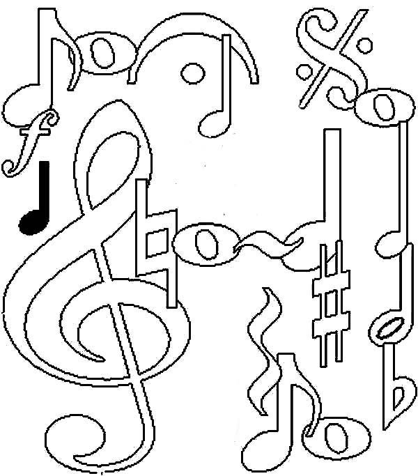 600x683 Free Printable Music Notes Coloring Pages Music Coloring Pages