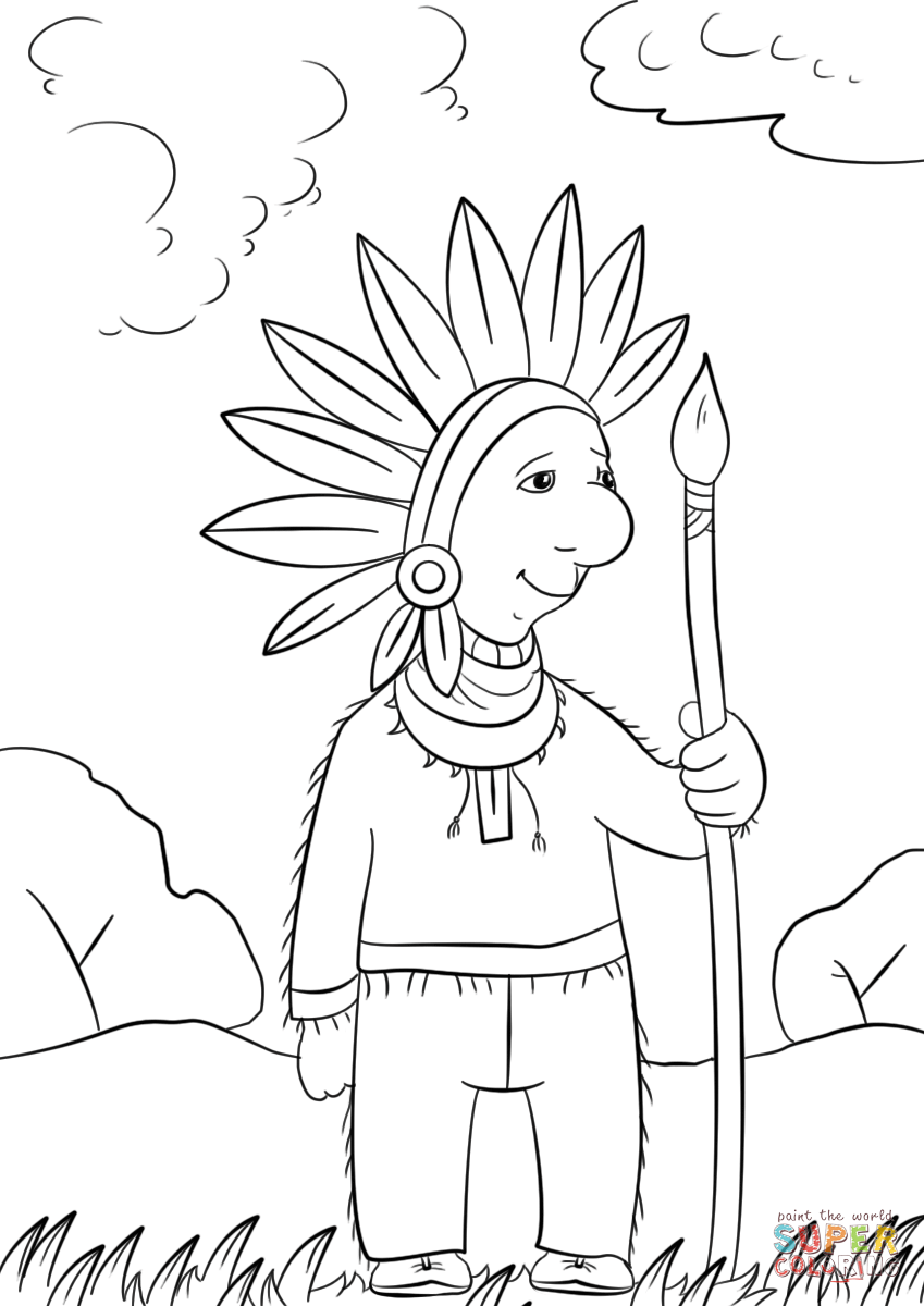 849x1200 Cartoon Indian Chief Coloring Page Free Printable Coloring Pages