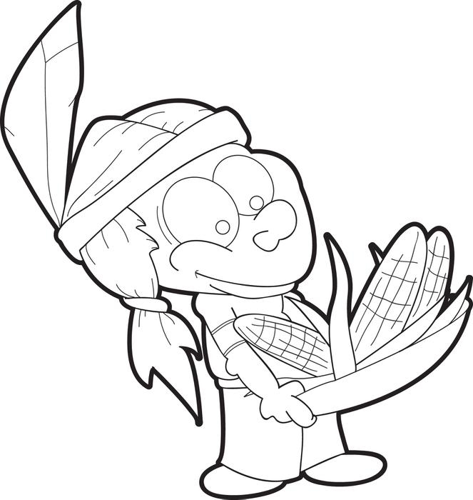 663x700 Coloring Pages Of Indian Food Free Printable Native American