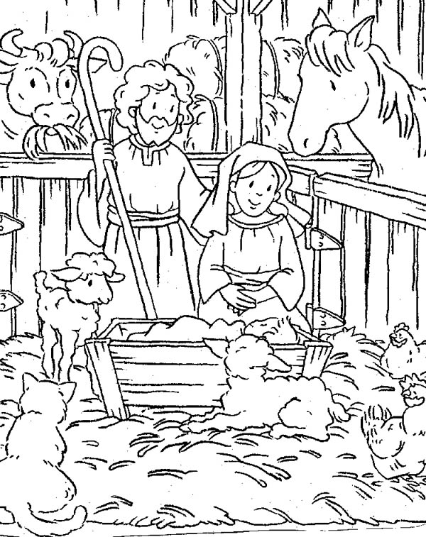 600x757 Free Printable Nativity Scene Coloring Pages Nativity Coloring