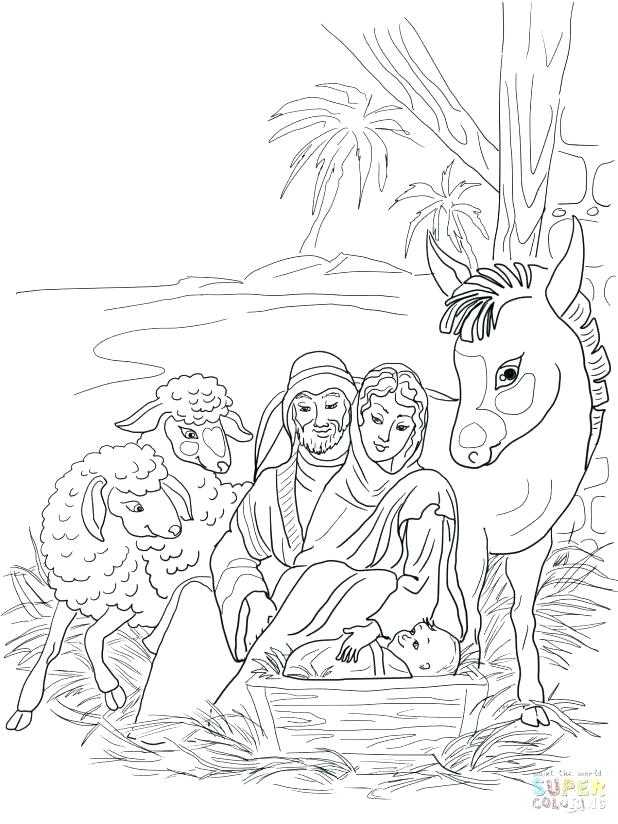 618x824 Nativity Scene Coloring Sheets Free Printable Nativity Coloring