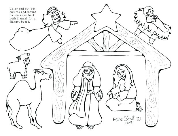 618x475 Nativity Coloring Pages Printable