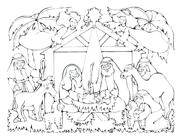 600x460 Nativity Colouring Pages To Print