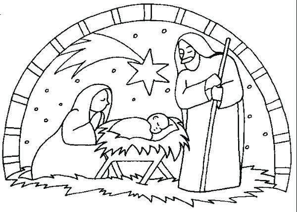 600x430 Nativity Coloring Pages Nativity Coloring Pages Free Printable