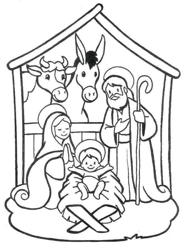 588x800 Nativity Colouring Page School Nativity Scene Coloring Pages