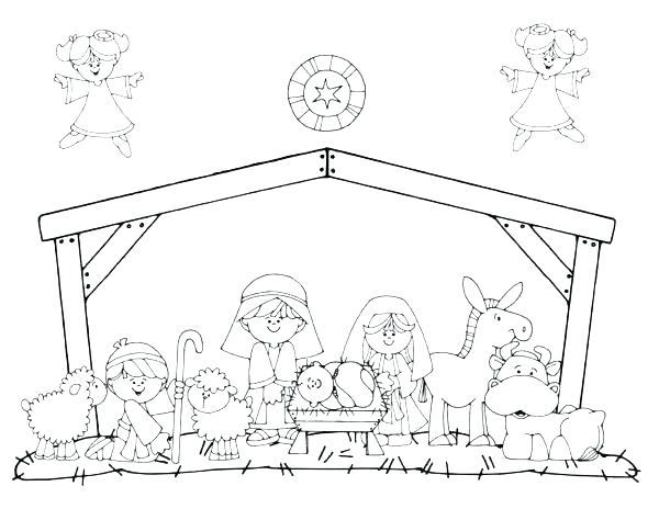 600x464 Nativity Coloring Pages Free