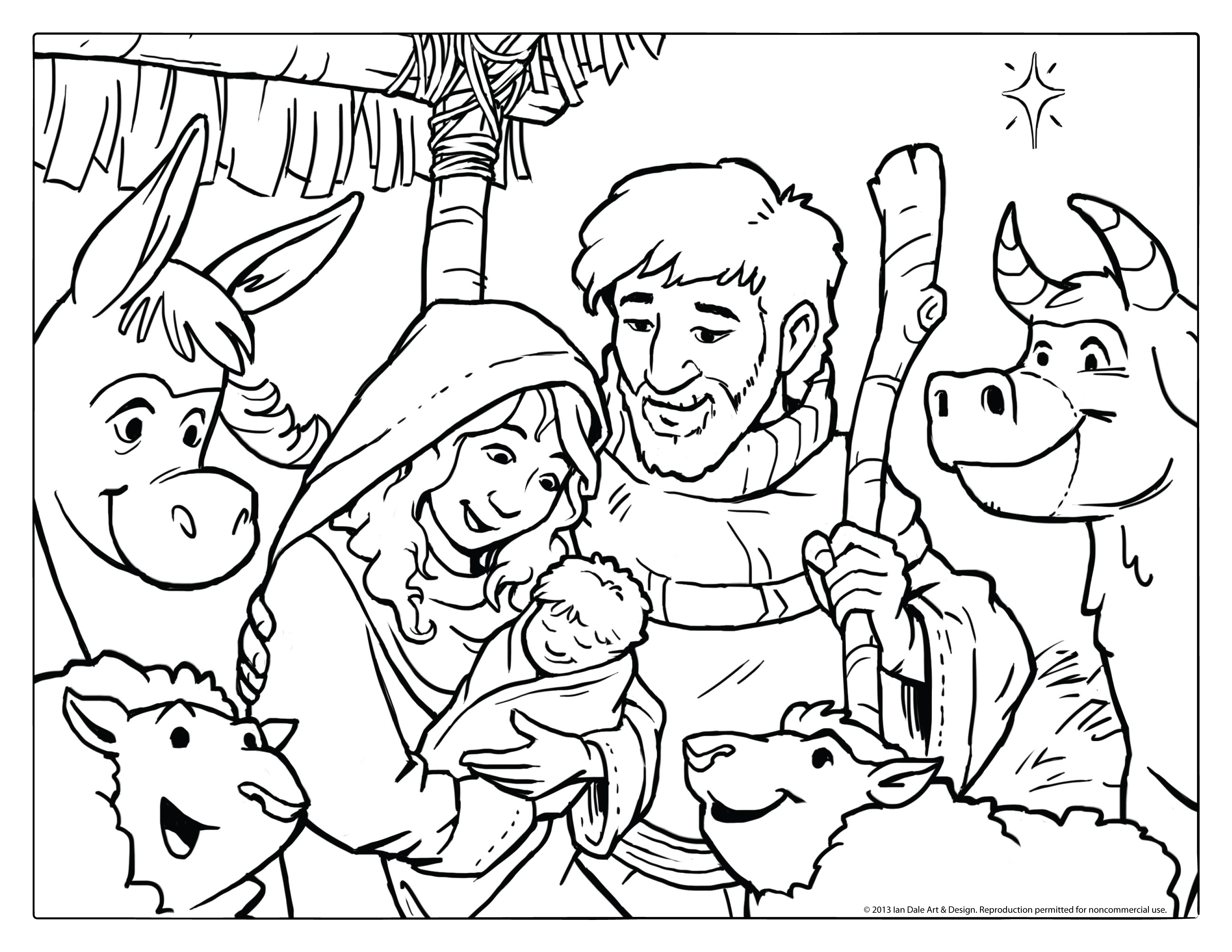 3300x2550 Christmas Coloring Pages Nativity Scene