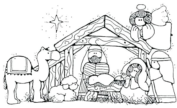 600x366 Free Nativity Coloring Pages For Preschool Free Printable Nativity