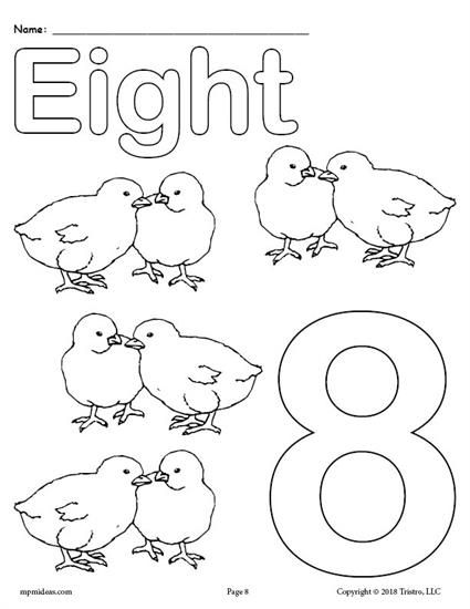 425x550 Free Printable Animal Number Coloring Pages