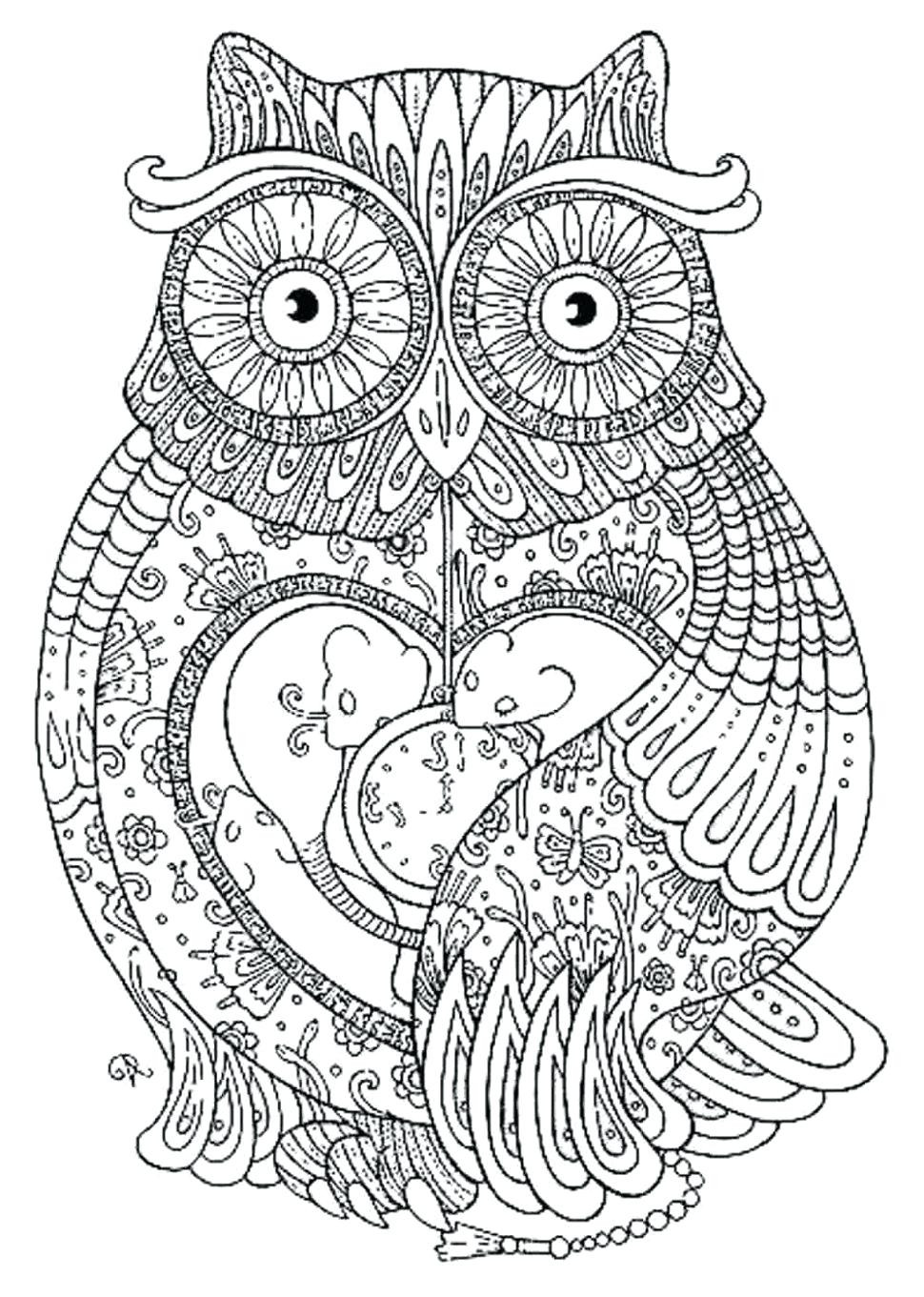 970x1361 Owl Coloring Page Cool Of An Free Printable Mandala Pages