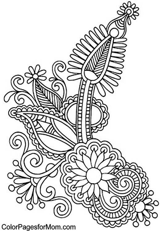 518x747 Elephant Paisley Coloring Sheets For Adults Color Bros