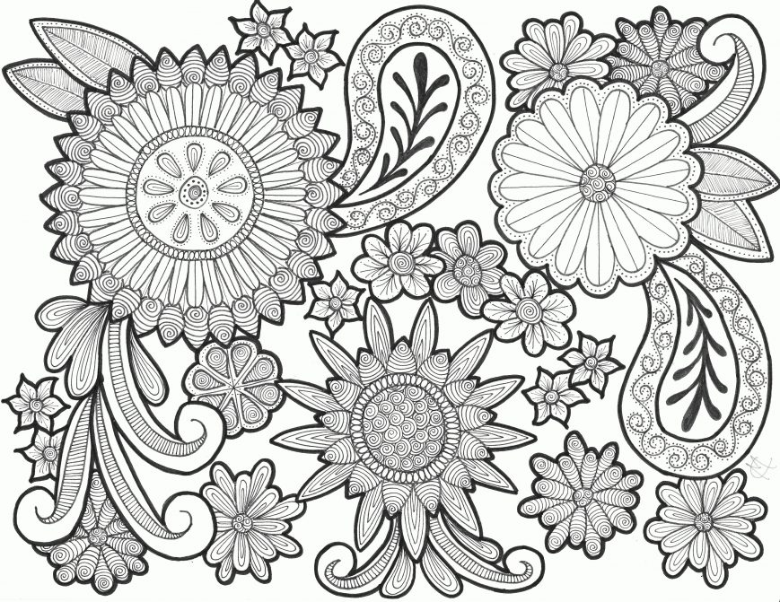 869x671 Paisley Coloring Pages Pictures Concept Easy Printable