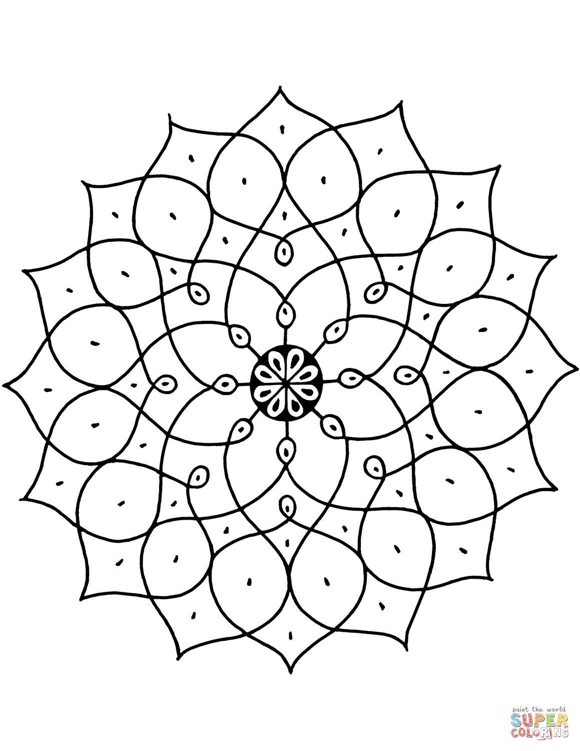 1159x1500 Printable Indian Pattern Coloring Page