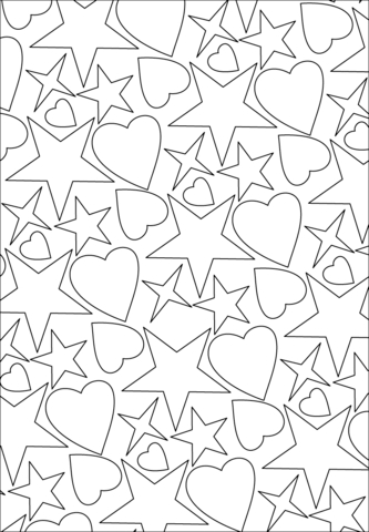 333x480 Coloring Pages Hearts And Stars Hearts And Stars Pattern Coloring