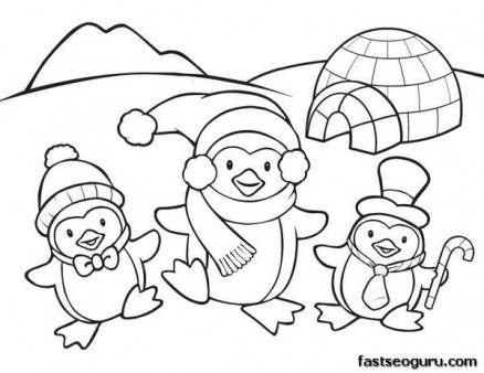 438x338 Printable Coloring Pages Animal Penguins For Kids