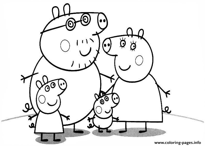 794x567 Family Of Peppa Pig Coloring Pages Printable