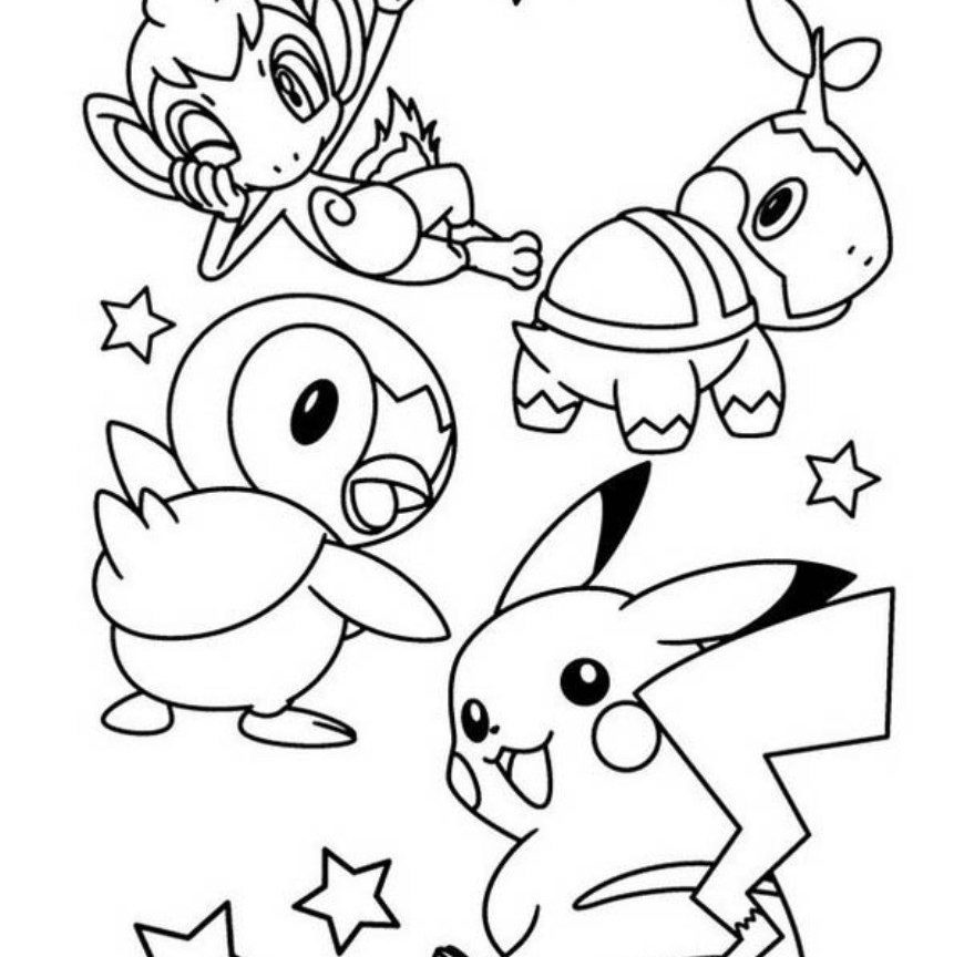 870x864 Pokemon Coloring Pages Pikachu High General Free And Friends High