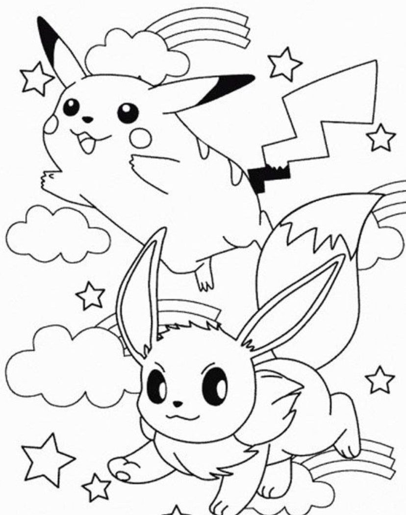 828x1050 Coloring Pichu Pages Pikachu And General Of Mega Pokemon Ash Free