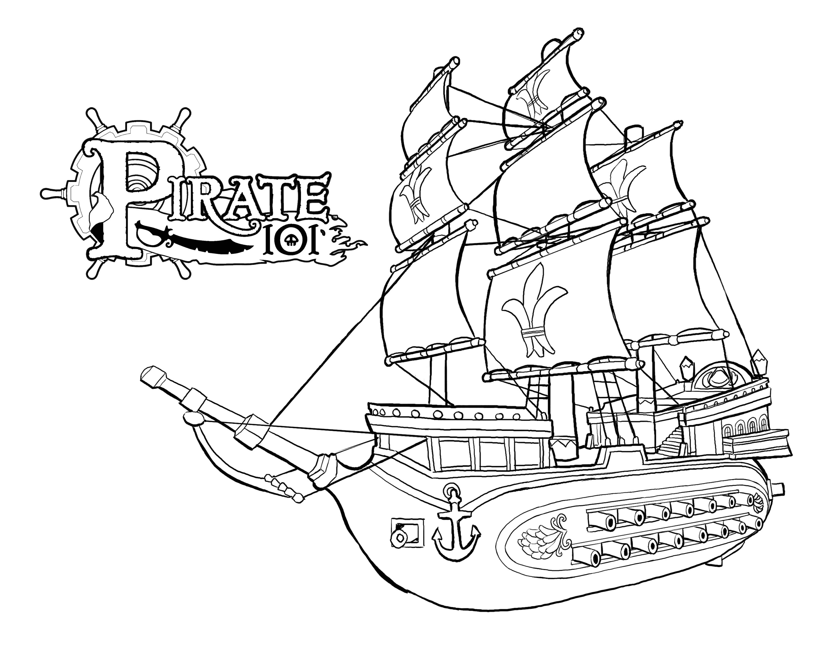 3300x2550 Pirate Ship Coloring Page Bucky The Pages To Funny Print Marvelous