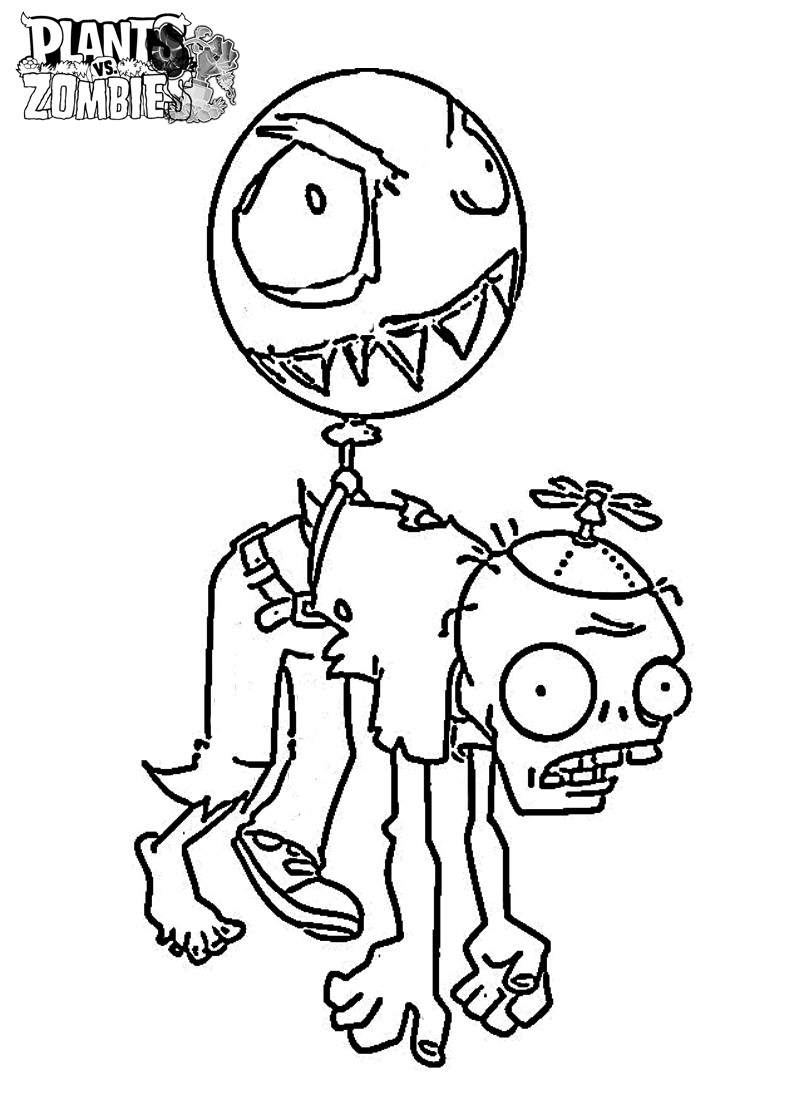 800x1120 Plants Vs Zombies Balloon Zombie Coloring Page Free Printable