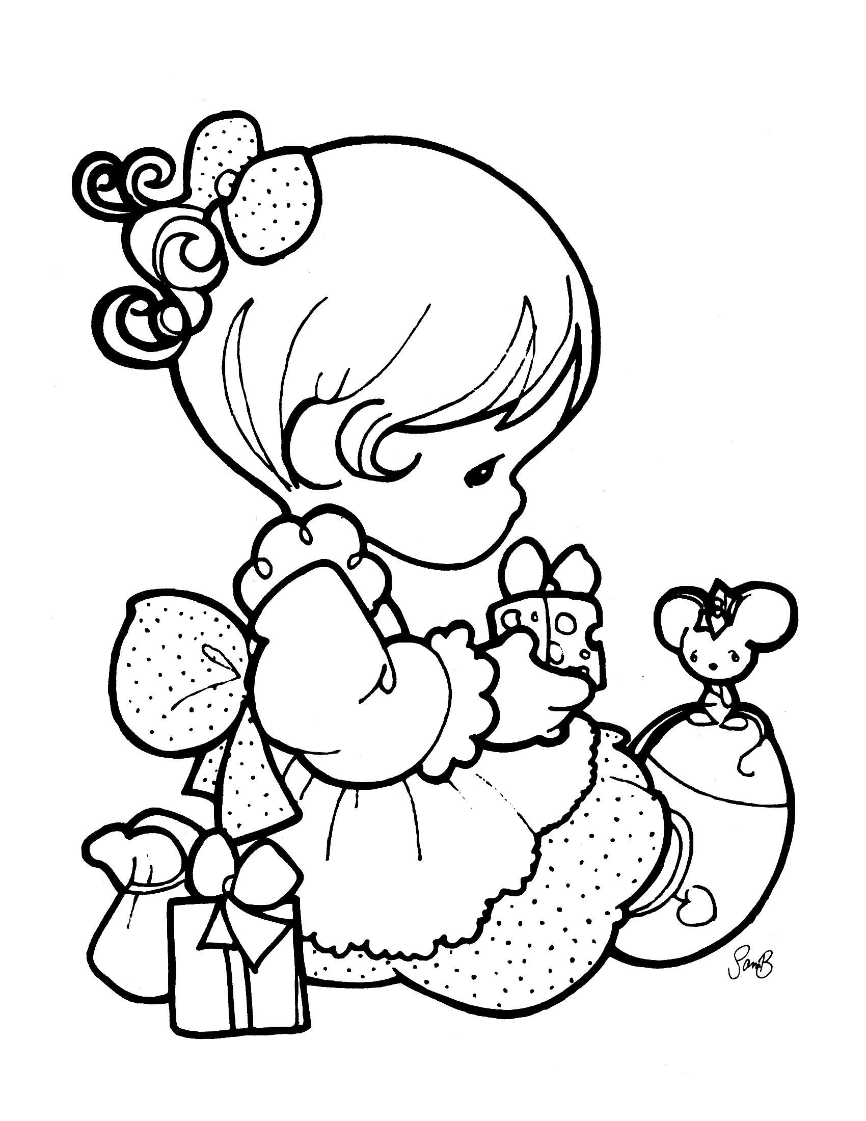 1700x2200 Perfect Free Precious Moments Coloring Pages For Kids Printable