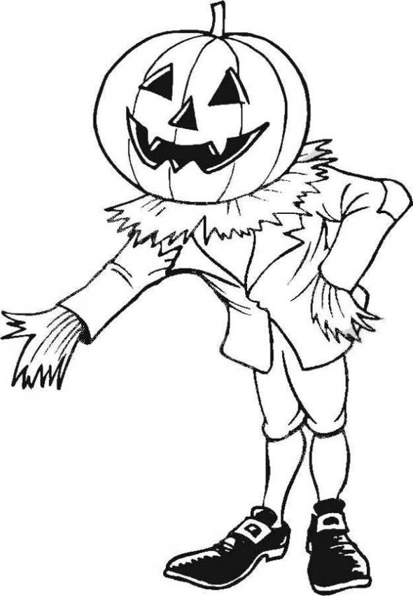 590x850 Scarecrow Coloring Pages