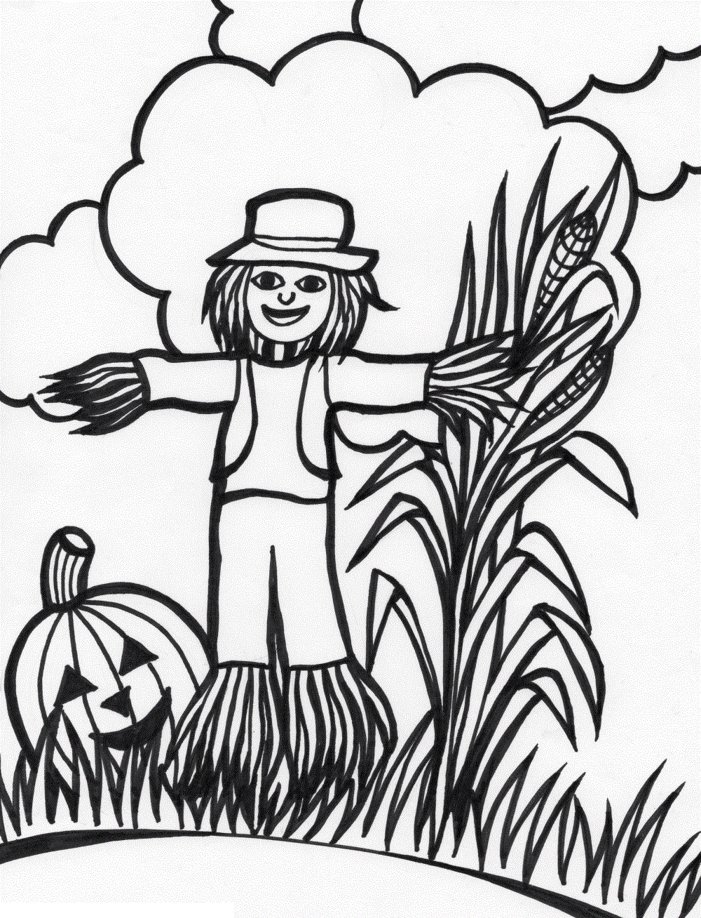 1000x1308 Scarecrow Coloring Page Awesome Scary Scarecrow Coloring Pages