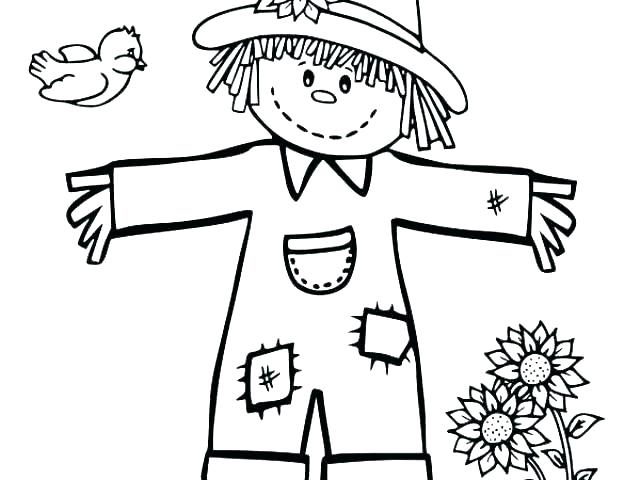 640x480 Scarecrow Coloring Pages Scarecrow Coloring Page Jack O Lantern