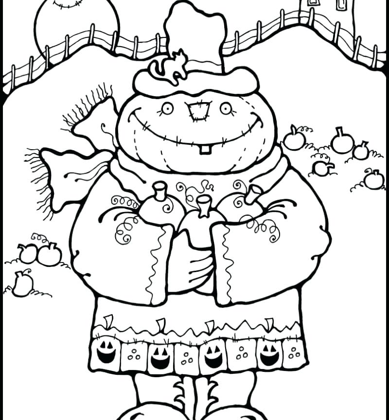 800x864 Scarecrow Coloring Page