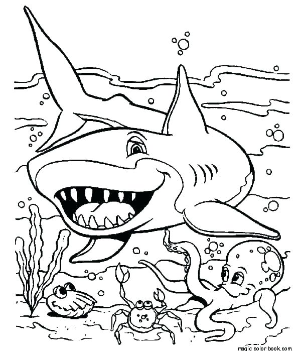 600x699 Amazing Shark Tale Coloring Pages